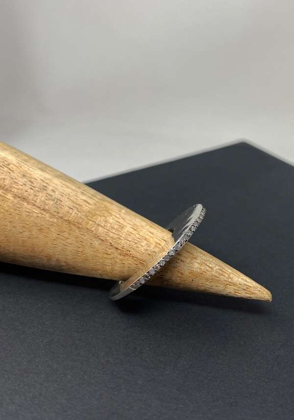 Rose & Lini ROSAMARIA “BRENNA” DIAMONDS SILVER RING Saldi Di Fabbrica