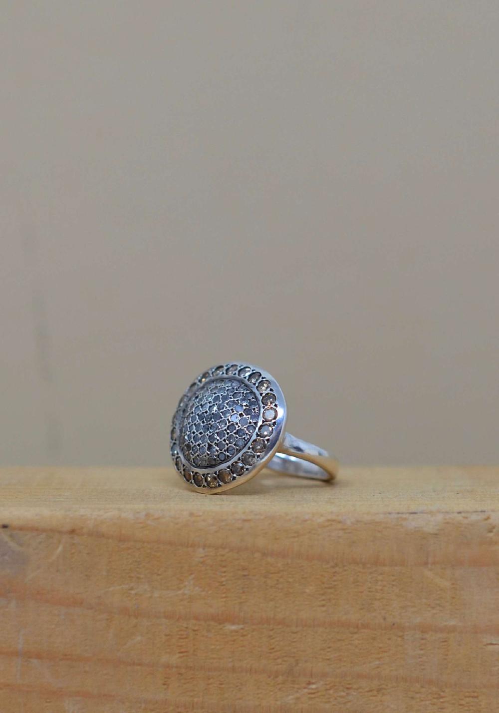 Rose & Lini ROSAMARIA “JULIA” DIAMONDS SILVER RING Sconto di tempo limitato