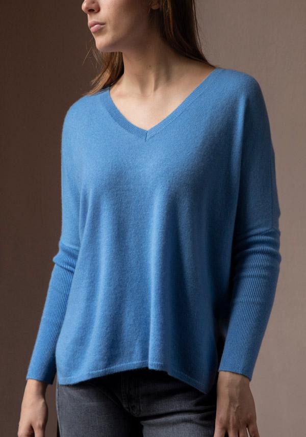 Rose & Lini ABSOLUT CASHMERE “PONCHO CAMILLE” CORNFLOWER Nuovi prodotti