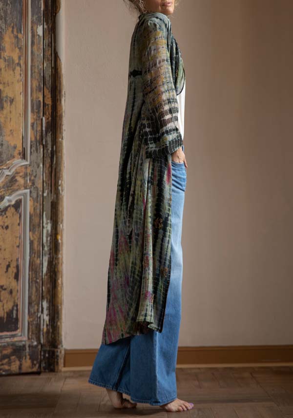 Rose & Lini OBIDI PATTERNED SILK “AMBER DRESS” BLACK Sconti VIP