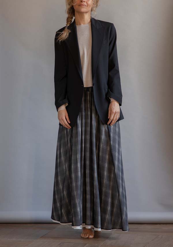 Rose & Lini KILTIE WOOL “DESOTO JACKET” BLACK Prezzo basso