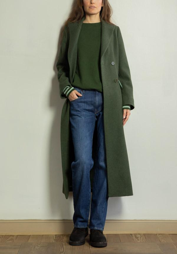 Rose & Lini CRISTINA BONFANTI YACK “LARES” MOSS GREEN COAT Offerta settimanale