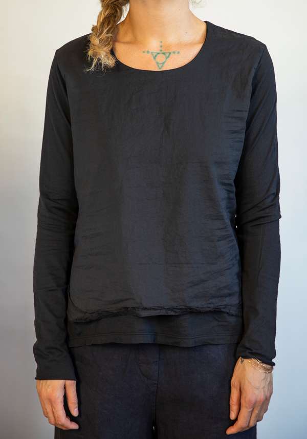 Rose & Lini MJW BLACK LONG SLEEVED T-SHIRT Rilascio limitato