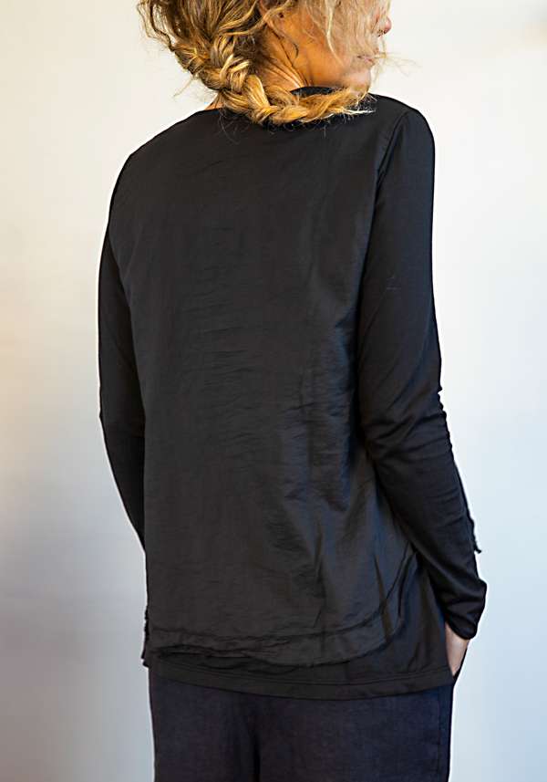 Rose & Lini MJW BLACK LONG SLEEVED T-SHIRT Rilascio limitato