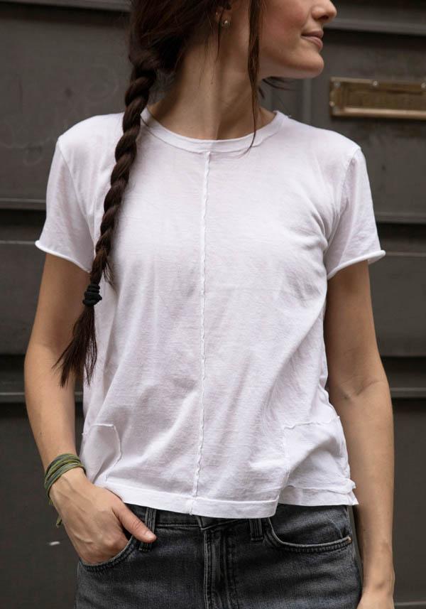 Rose & Lini MJW WHITE COTTON T-SHIRT “2461” Ultimi tre giorni