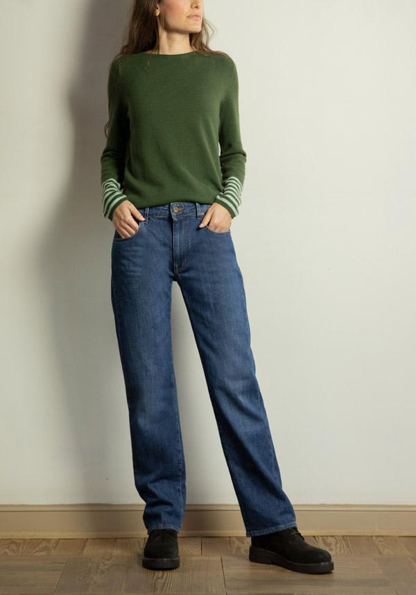 Rose & Lini PS. DON’T FORGET ME “GINEVRA” DENIM STRAIGHT LEG JEANS ACQUISTA ORA