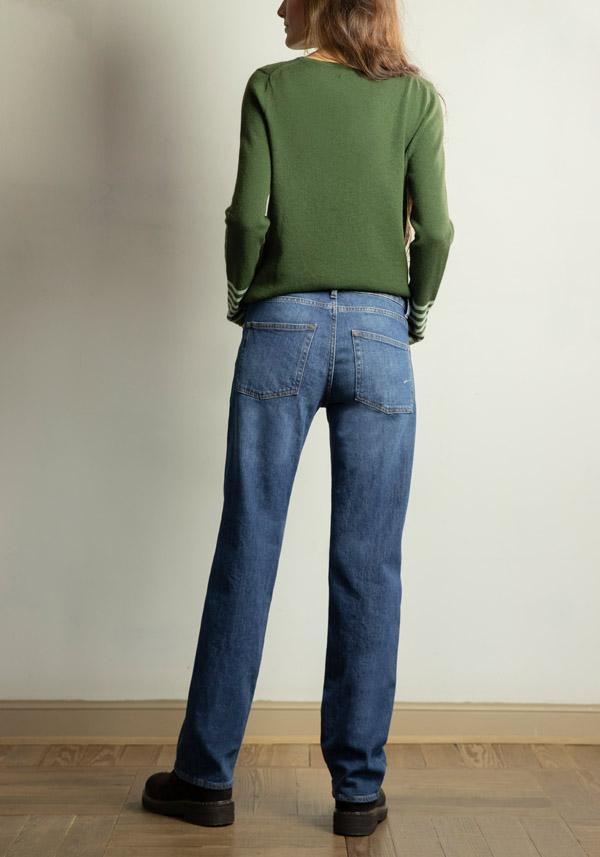 Rose & Lini PS. DON’T FORGET ME “GINEVRA” DENIM STRAIGHT LEG JEANS ACQUISTA ORA