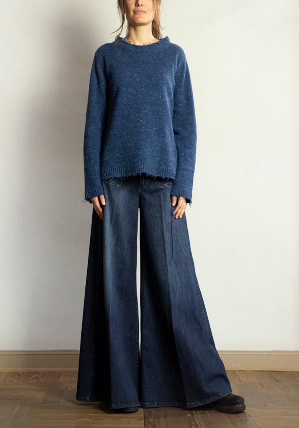 Rose & Lini PS. DON’T FORGET ME “GRACE” DENIM WIDE LEG JEANS Ultimi due giorni