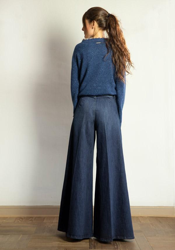 Rose & Lini PS. DON’T FORGET ME “GRACE” DENIM WIDE LEG JEANS Ultimi due giorni