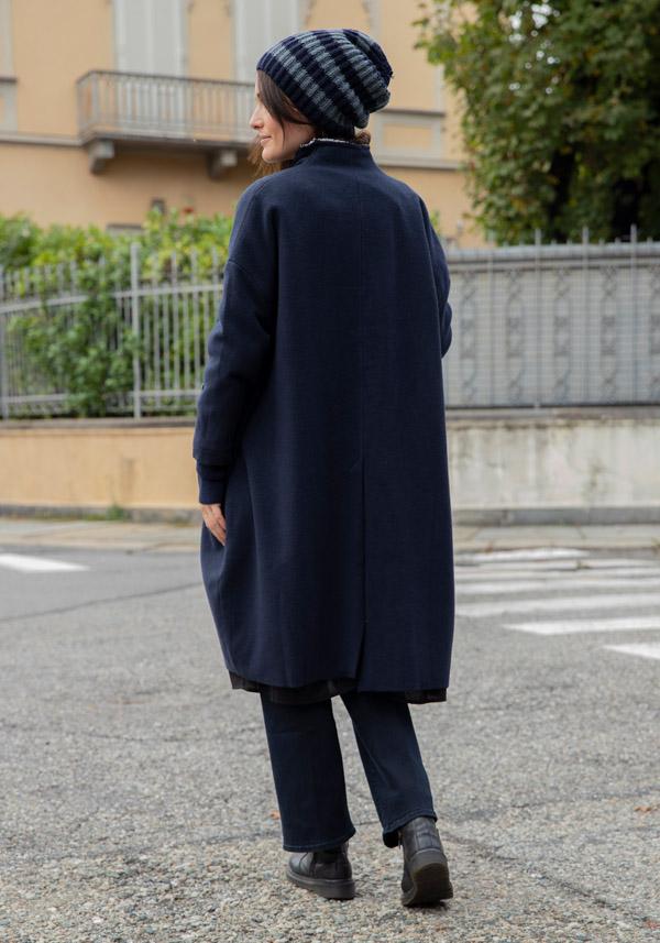 Rose & Lini HANNOH WOOL & CASHMERE “MILENA” NAVY COAT Sostegno trimestrale