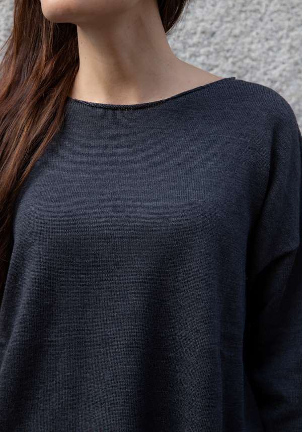 Rose & Lini ARCHIVIOB “OVER 1640” ANTHRACITE MERINO SWEATER Fino al 55% di sconto