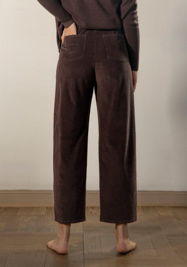 Rose & Lini BARBARA TANI “PANTS 462 V03” CORDUROY CHOCO BROWN Super sconto