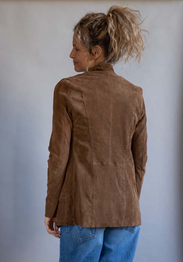 Rose & Lini GIORGIO BRATO SUEDE LEATHER “BLAZER” MUD Duty-free