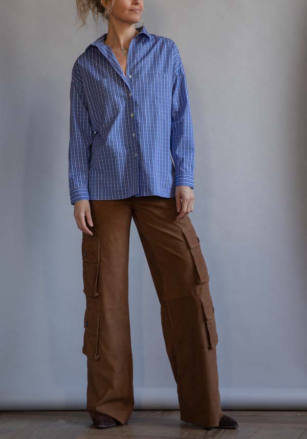 Rose & Lini GIORGIO BRATO SUEDE LEATHER “CARGO PANTS” RUM Sconti questo mese