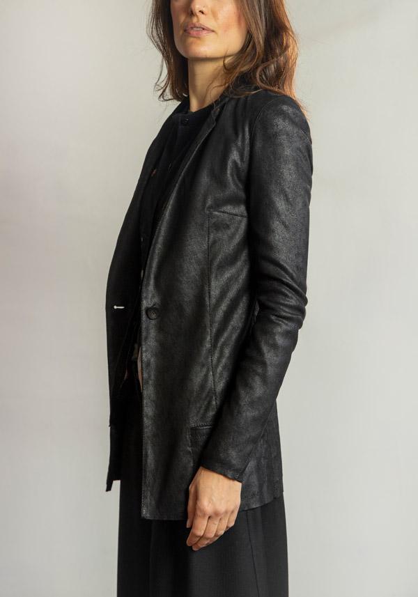 Rose & Lini GIORGIO BRATO LEATHER “BLAZER 7985” BLACK JACKET Italia