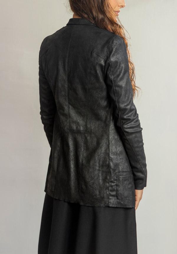 Rose & Lini GIORGIO BRATO LEATHER “BLAZER 7985” BLACK JACKET Italia