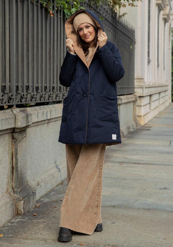 Rose & Lini OOF WEAR REVERSIBLE “JACKET 9410” BLUE & BEIGE Nuovo