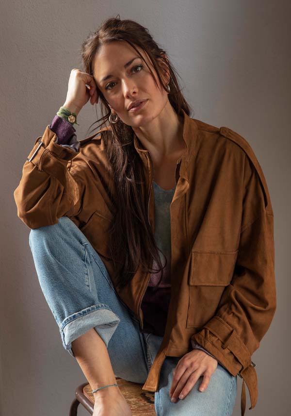 Rose & Lini GIORGIO BRATO SUEDE LEATHER “JACKET 21052” RUM Qualità