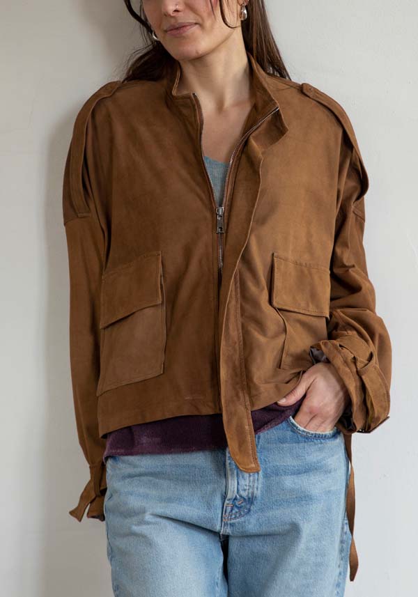 Rose & Lini GIORGIO BRATO SUEDE LEATHER “JACKET 21052” RUM Qualità