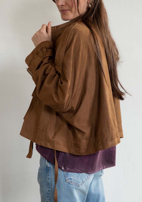 Rose & Lini GIORGIO BRATO SUEDE LEATHER “JACKET 21052” RUM Qualità
