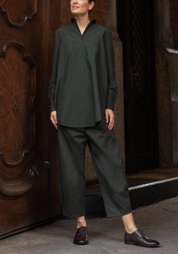 Rose & Lini APUNTOB COTTON “PANT 540” FOREST GREEN Fino Al -60%