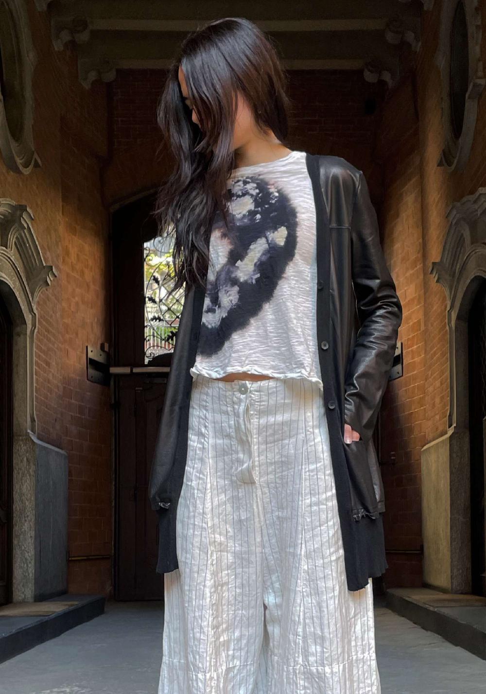 Rose & Lini GIORGIO BRATO BLACK LEATHER “CARDIGAN OVER” Affare Del Giorno