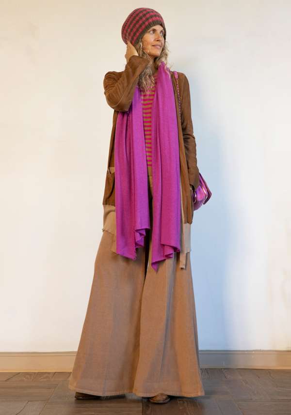 Rose & Lini GIORGIO BRATO RUM SUEDE LEATHER “CARDIGAN OVER” Prezzo Ridotto