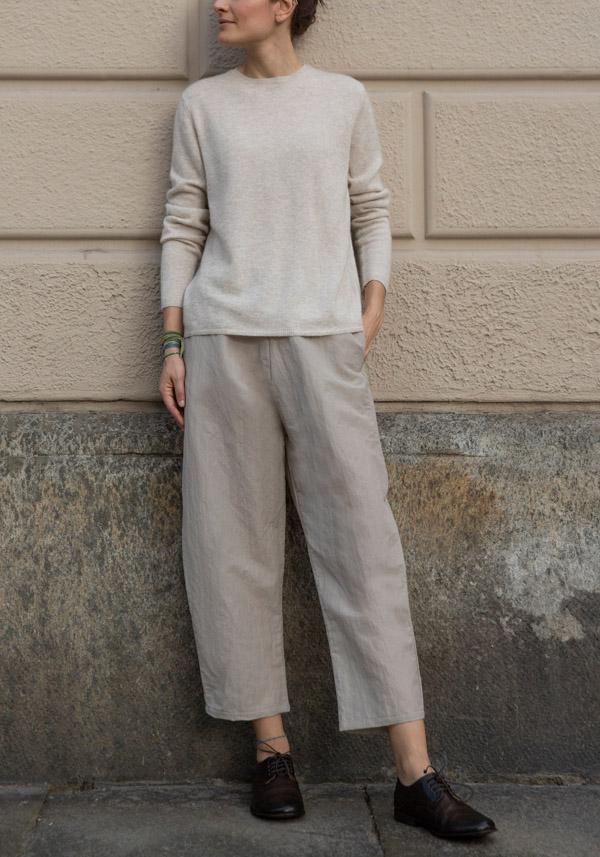 Rose & Lini APUNTOB WOOL “PANT 540” SAND Sottocosto