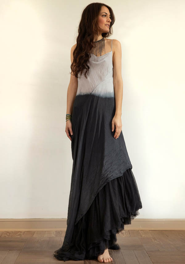 Rose & Lini MARC LE BIHAN SILK “ROBE 2111” IVORY & BLACK DRESS Offerta
