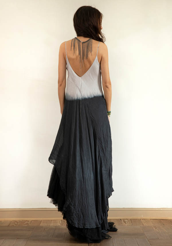 Rose & Lini MARC LE BIHAN SILK “ROBE 2111” IVORY & BLACK DRESS Offerta