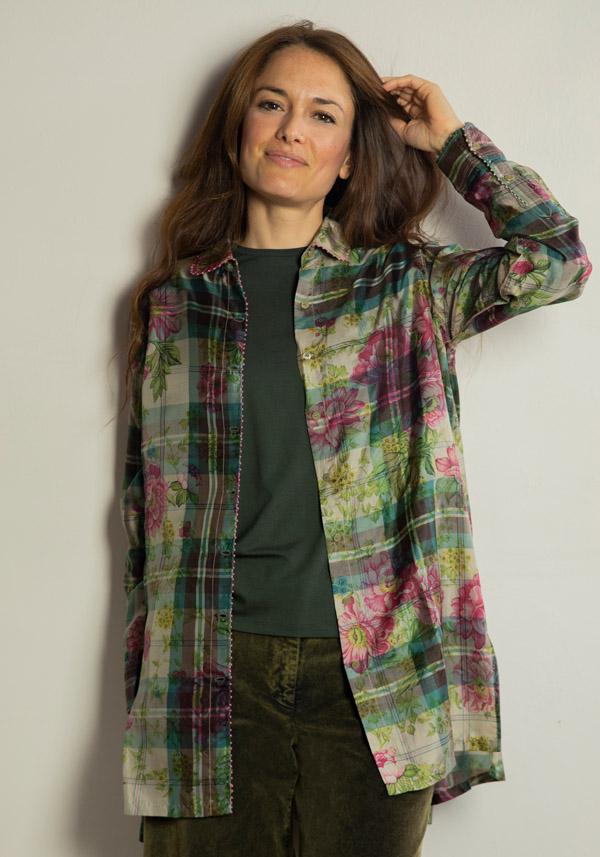 Rose & Lini PERO SILK FLORAL “SHIRT PLA02” GREEN Online