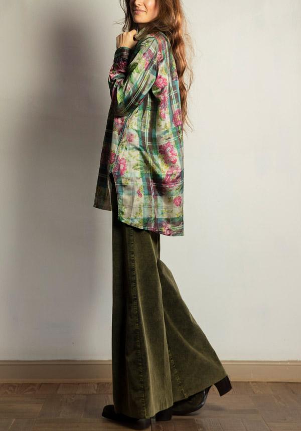Rose & Lini PERO SILK FLORAL “SHIRT PLA02” GREEN Online