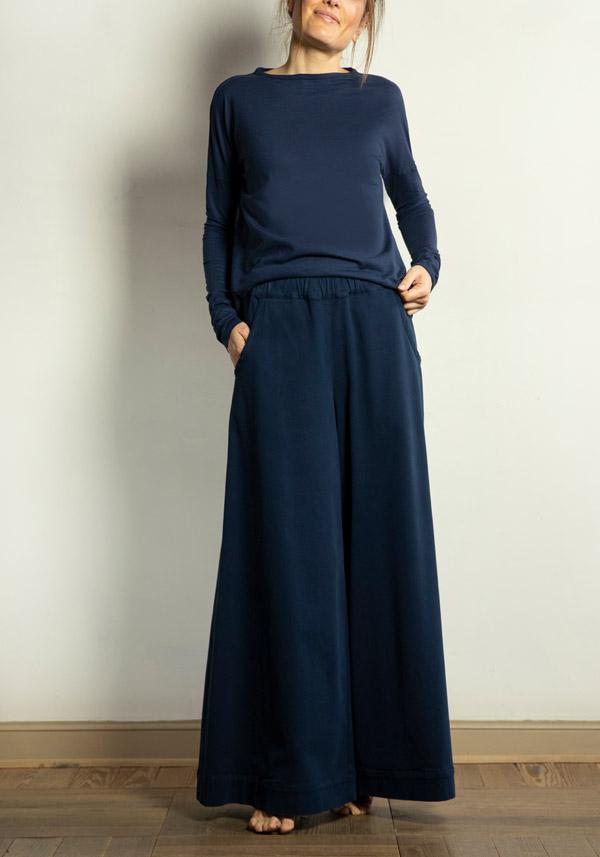 Rose & Lini BARBARA TANI COTTON “PANTS 457 C01” BLUE Saldi