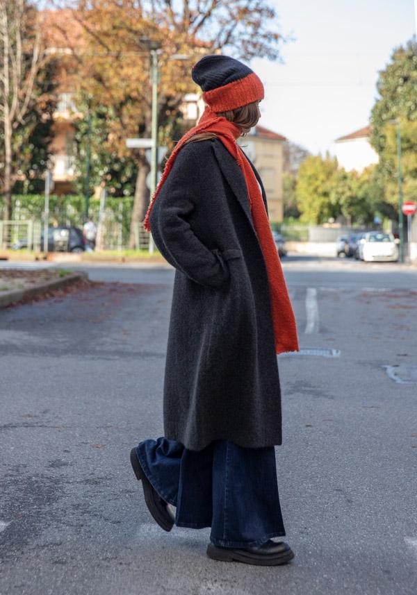 Rose & Lini BOBOUTIC CASHMERE & SILK COAT “4788” CHARCOAL Negozio online di fabbrica