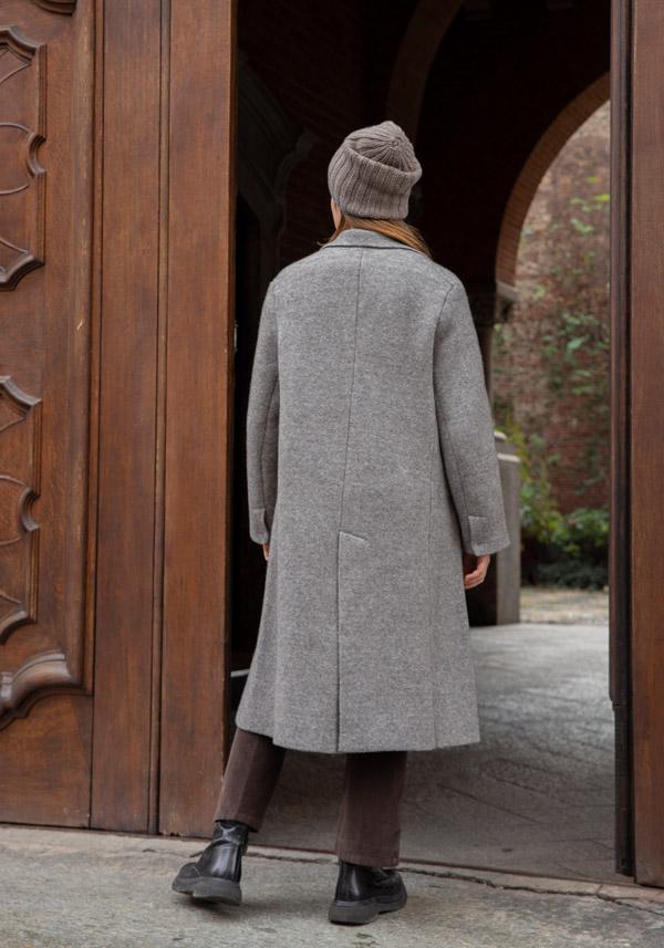 Rose & Lini BOBOUTIC WOOL GREY LONG COAT “4778” Comprare a buon mercato