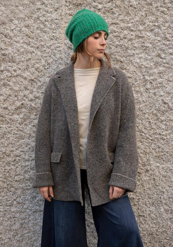 Rose & Lini BOBOUTIC WOOL & CASHMERE JACKET “4757” BLACK & CREAM Flash Sale