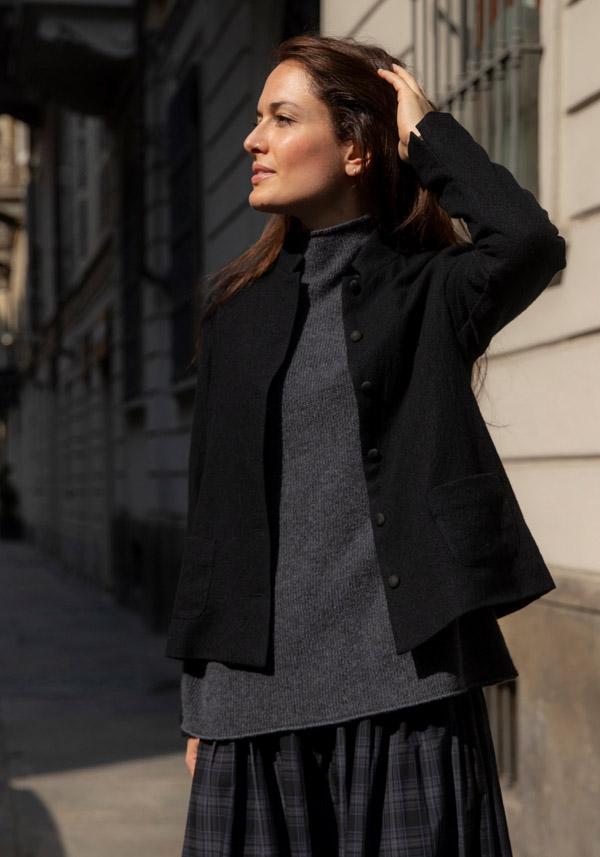 Rose & Lini APUNTOB VIRGIN WOOL “JACKET 1878” BLACK Black Friday
