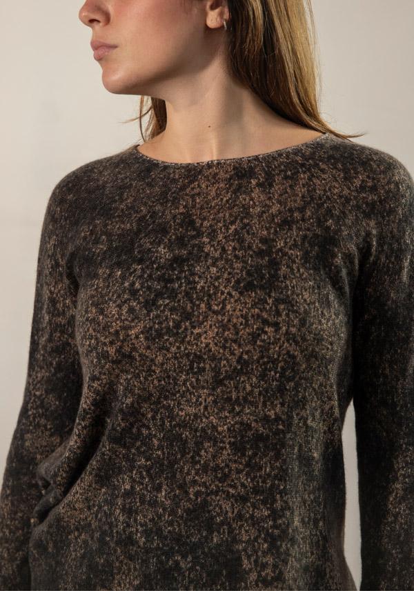 Rose & Lini FISSORE CASHMERE “BRUCO 71” KNIT ESPRESSO Lightning offer
