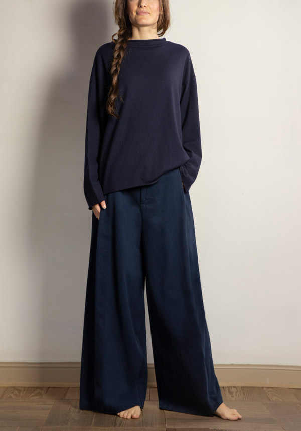 Rose & Lini LABO ART COTTON “DIAGONALE” ATLANTIC PANTS