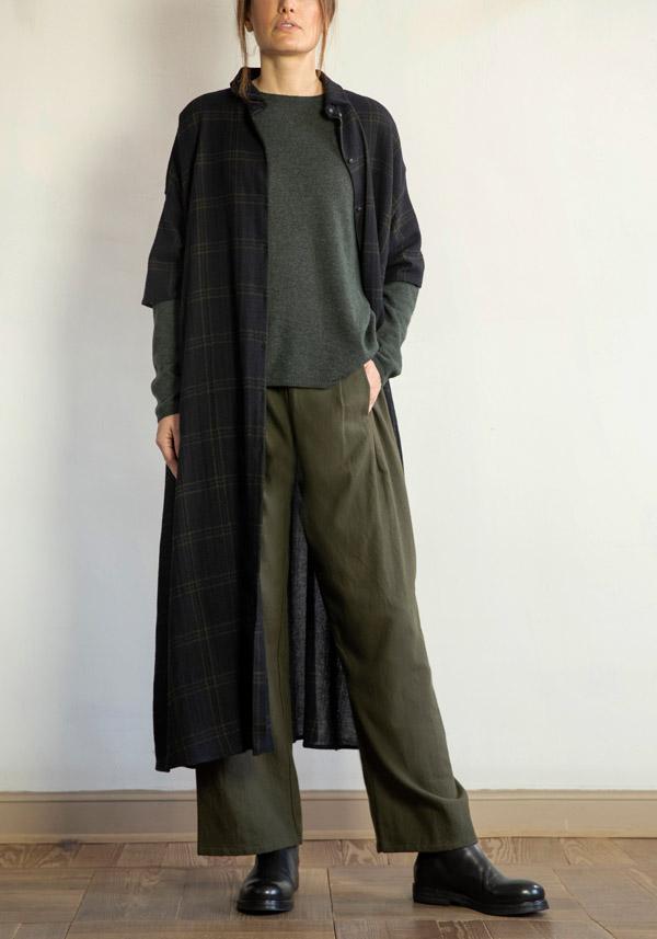 Rose & Lini APUNTOB WOOL CHECKED “DRESS 1813” BLUE Ritorno libero