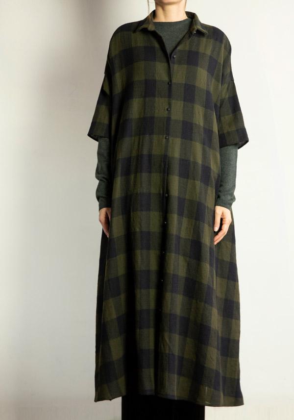 Rose & Lini APUNTOB WOOL CHECKED “DRESS 1813” MILITARY Rilascio limitato