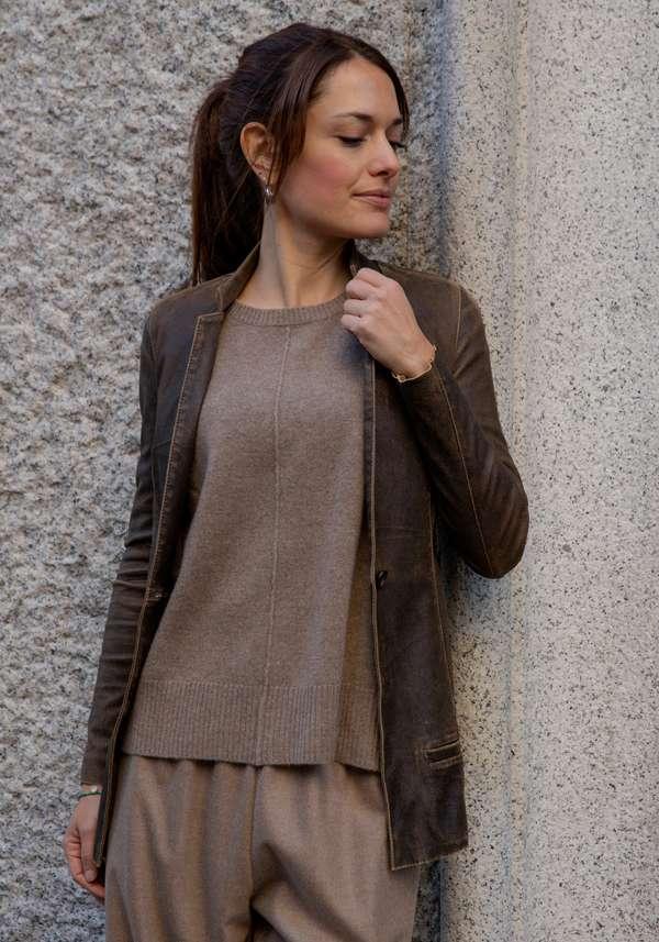 Rose & Lini GIORGIO BRATO VINTAGE BROWN LEATHER “BLAZER STRETCH” Ultimi due giorni