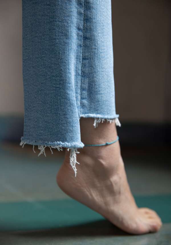 Rose & Lini MOTHER DENIM “INSIDER CROP STEP FRAY” BLUE JEANS Ultimo giorno