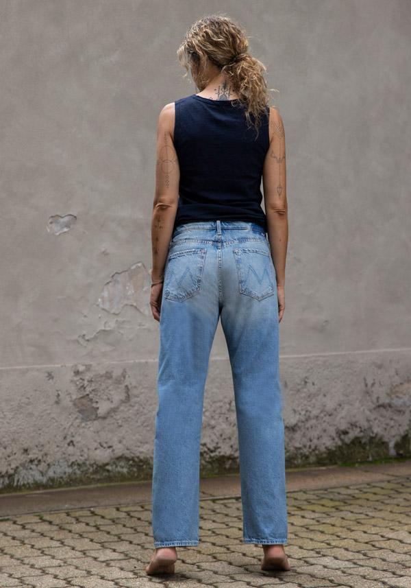 Rose & Lini MOTHER DENIM “THE DITCHER HOVER” DENIM BLUE JEANS Promozione temporanea