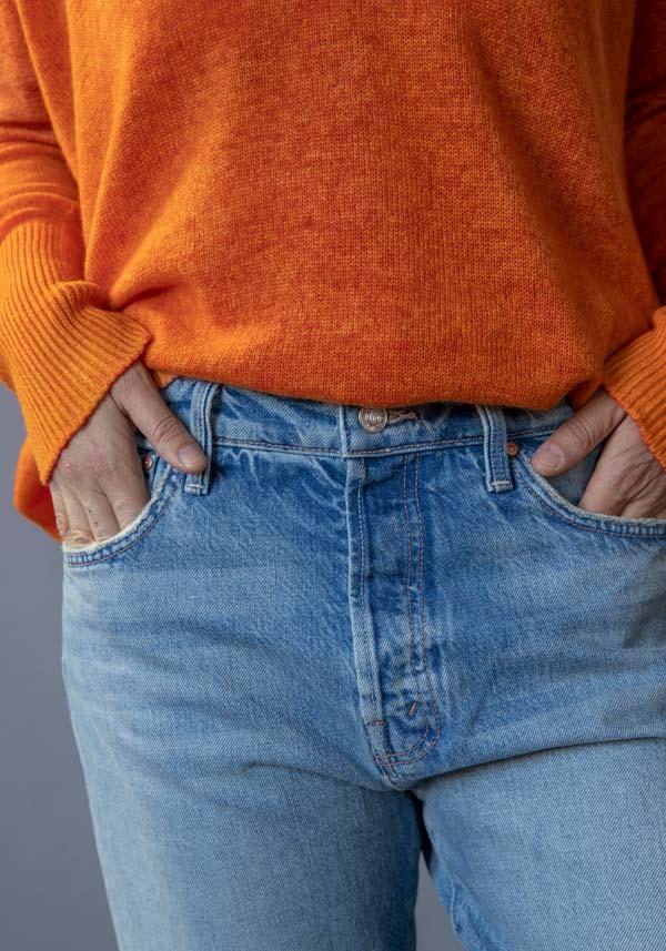 Rose & Lini MOTHER DENIM “THE DITCHER HOVER” DENIM BLUE JEANS Promozione temporanea
