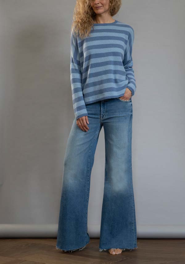 Rose & Lini MOTHER DENIM “THE ROLLER FRAY” DENIM BLUE JEANS Fino al 65% di sconto