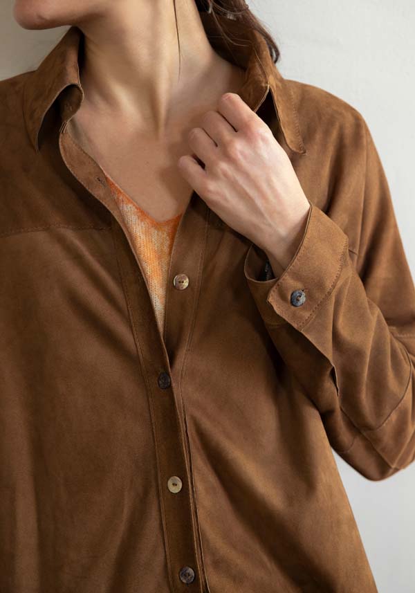 Rose & Lini GIORGIO BRATO SUEDE LEATHER “OVER SHIRT” RUM Solo un giorno rimasto