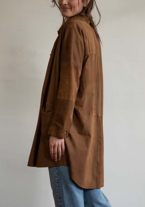 Rose & Lini GIORGIO BRATO SUEDE LEATHER “OVER SHIRT” RUM Solo un giorno rimasto