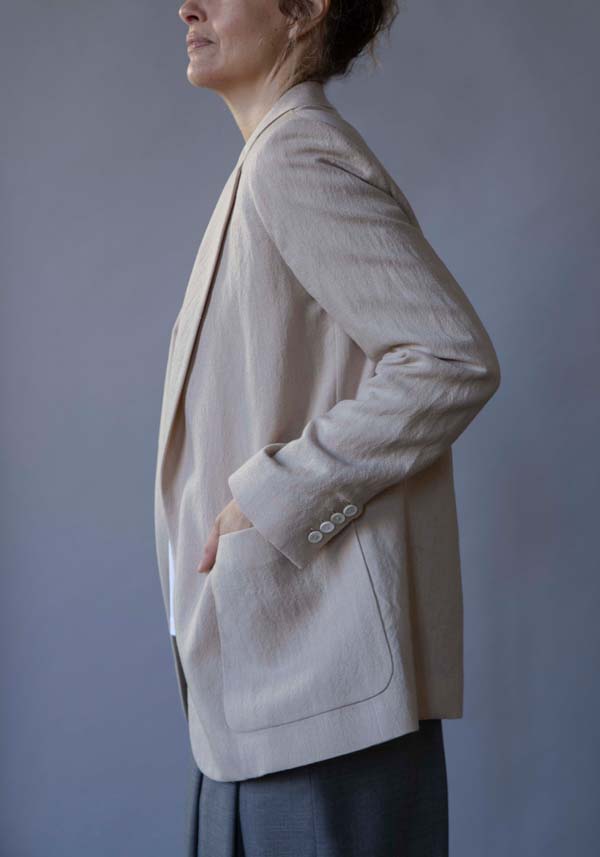 Rose & Lini N8 WOOL & LINEN “JACKET 2111” BEIGE Trasporto libero internazionale