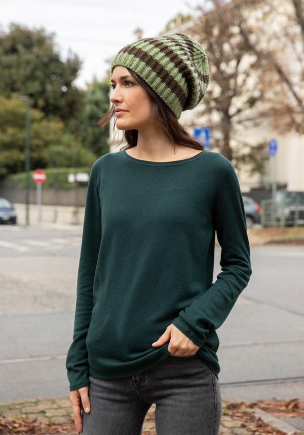 Rose & Lini MAJESTIC CASHMERE “COL BATEAU 607” FOREST GREEN SWEATER Limitato a 3 giorni